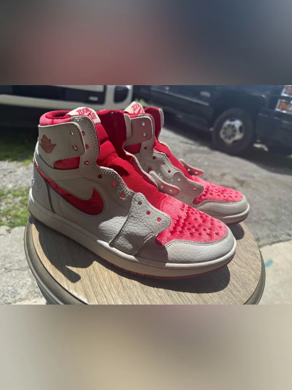 Nike High-Top Sneakers in Red and White
